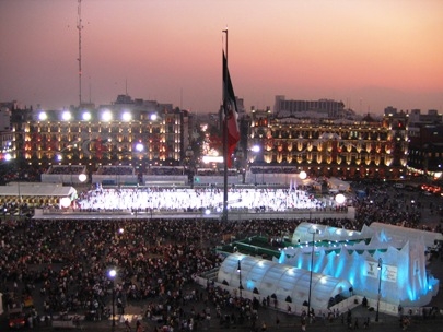 Spectacular view of the Z�calo from the Cathedral�s bell tower