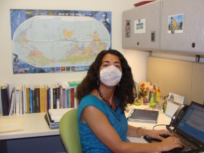 I wear my face mask even at my office!