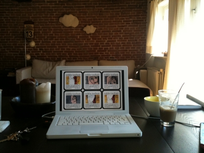 working in pretty bussiness cards!