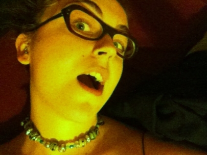 new place and hideous old art lady necklace